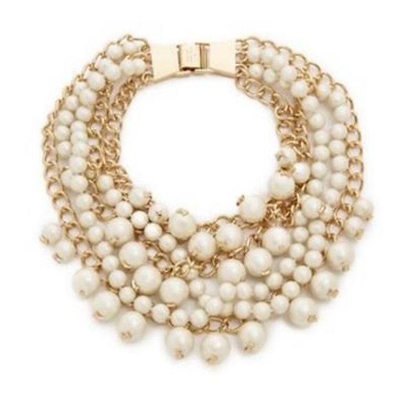 KATE SPADE PURELY PEARLY FAUX PEARL STATEMENT NECKLACE CREAM